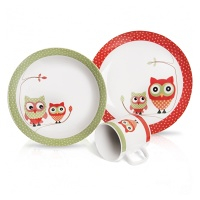 ORION Sada jídelní porcelán dětská sova 3 ks