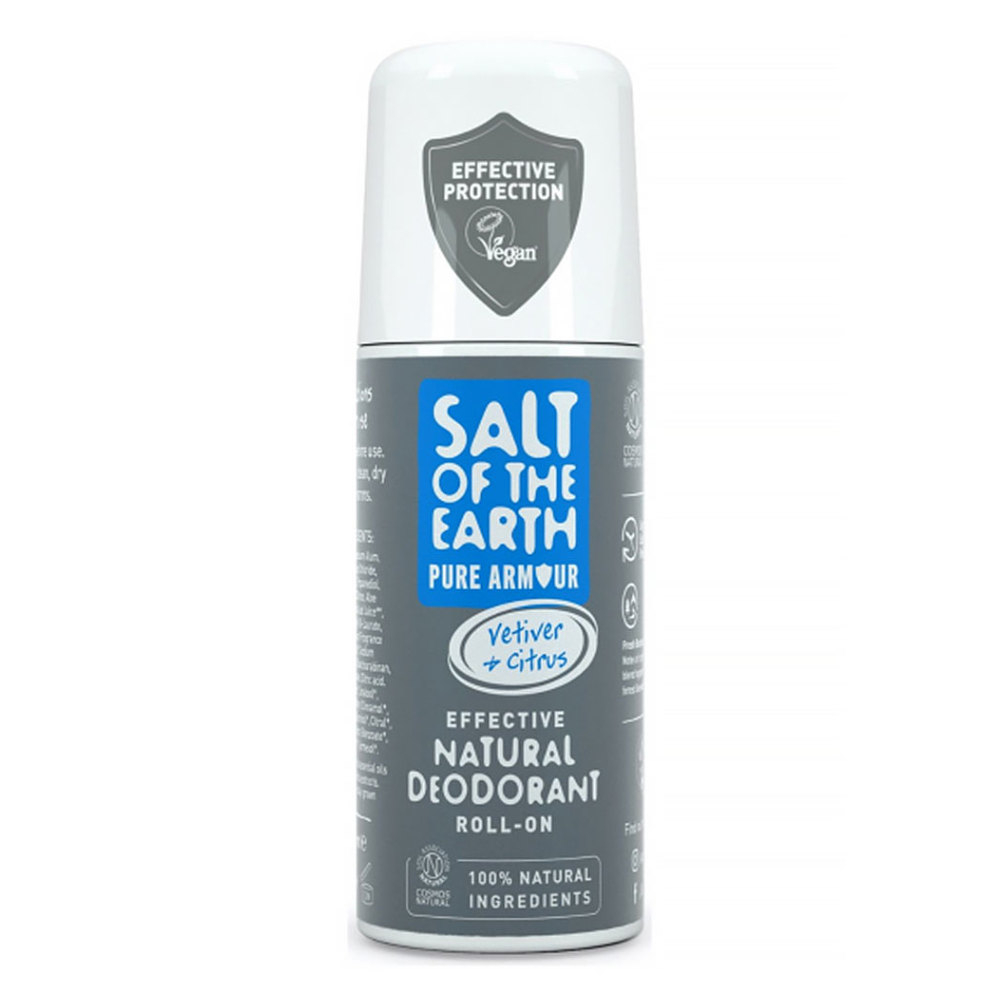 SALT OF THE EARTH Přírodní minerální deodorant roll-on Pure Armour Vetiver Citrus pánský 75 ml
