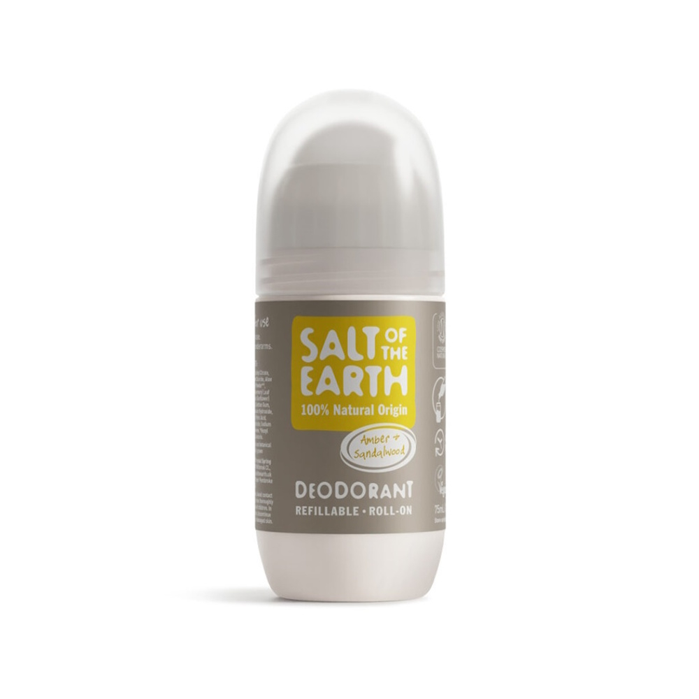 Levně SALT OF THE EARTH Přírodní deo roll-on Amber & Santalwood 75 ml