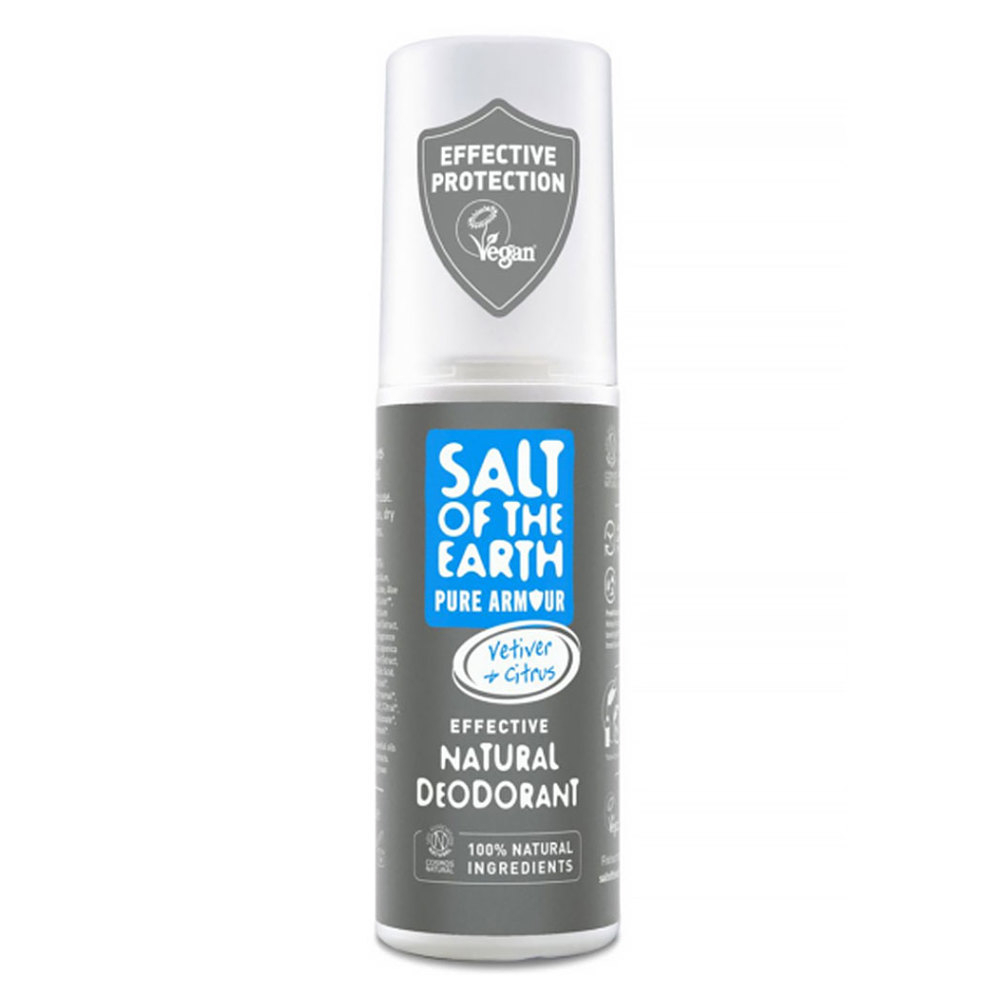 Levně SALT OF THE EARTH Přírodní minerální deodorant spray Pure Armour Vetiver & Citrus pro muže 100 ml