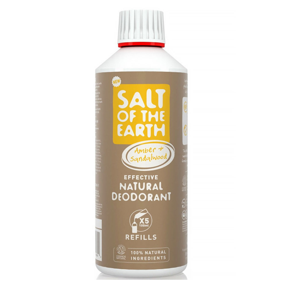 Levně SALT OF THE EARTH Přírodní minerální deodorant Amber & Santalwood náhradní náplň 500 ml