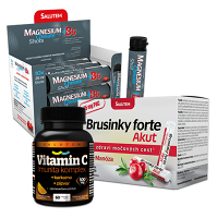 SALUTEM Magnesium + vitamín B6, Vitamín C a Brusinky forte