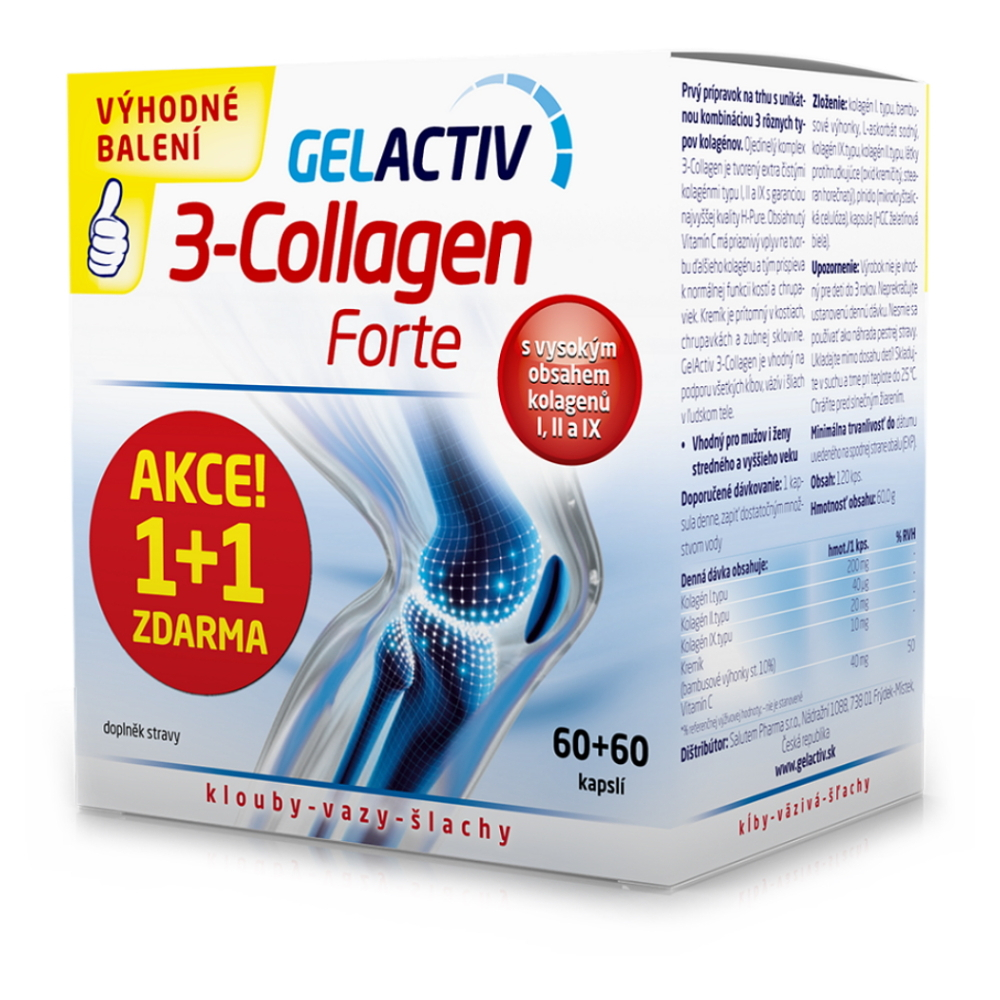 Levně SALUTEM GelActiv 3-Collagen Forte 60+60 kapslí ZDARMA