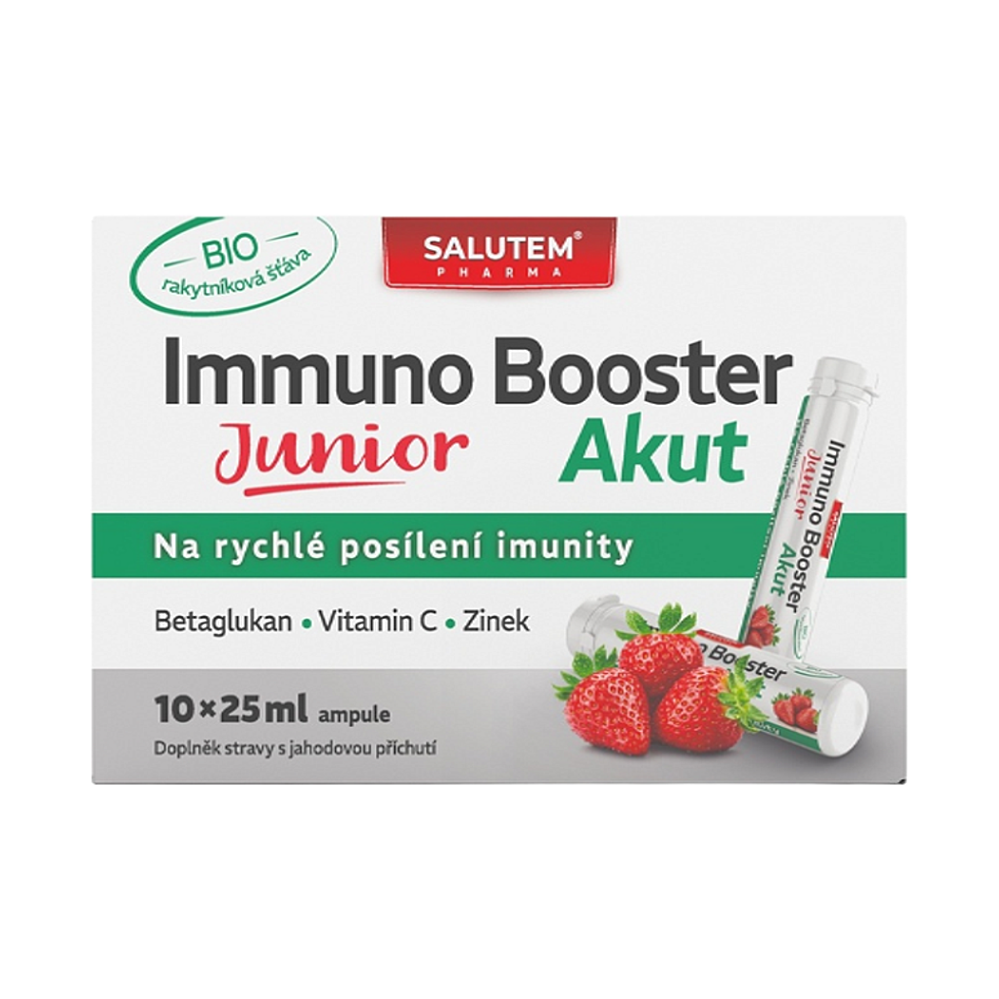 SALUTEM Immuno Booster Akut Junior jahoda 10 x 25 ml