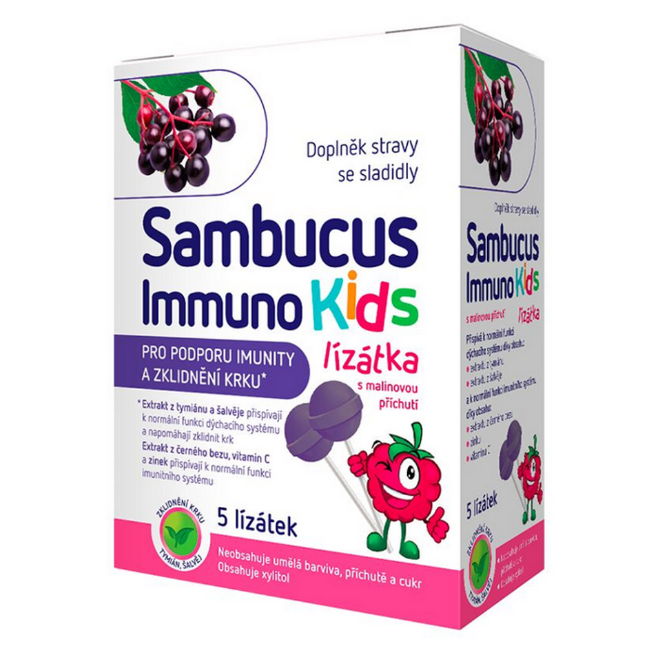 SAMBUCUS IMMUNO Kids lízátka 5 ks