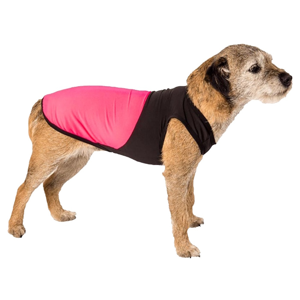 Levně SAMOHÝL EXCLUSIVE Hanah termo tílko pro psy černo-růžové 1 ks, Velikost oblečku: 55
