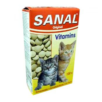 SANAL kočka Vitamins kalcium s vitamíny 100 tablet