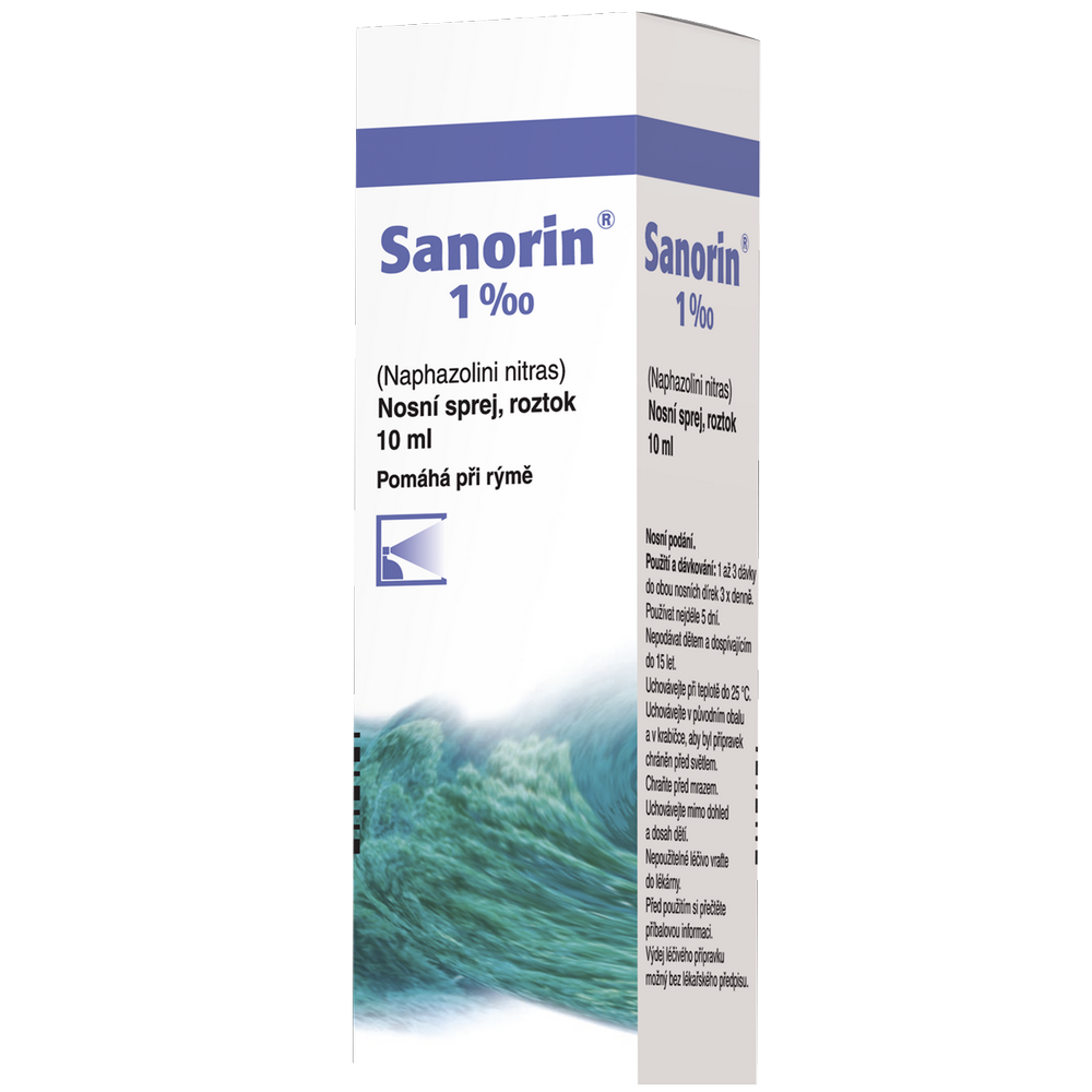 SANORIN 1‰ nosní sprej, roztok 10 ml | SrovnejLeky.cz