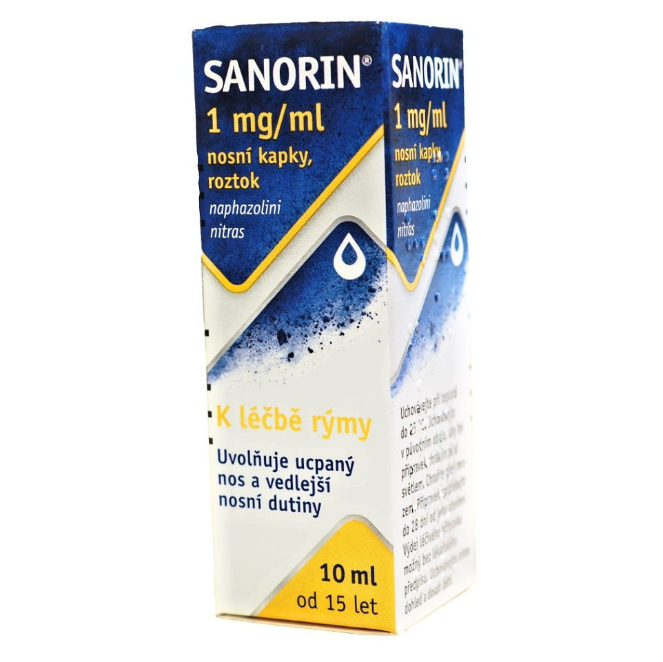Levně SANORIN 1mg/ml nosní kapky, roztok 10 ml