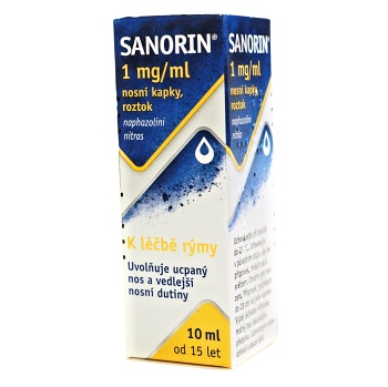 SANORIN 1mg/ml nosní kapky, roztok 10 ml (Na uvolnění dutin)