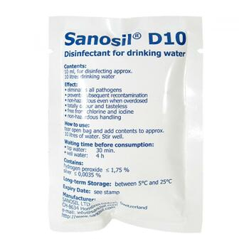Sanosil D10 na dezinfekci vody 10ml sáček/10l vody