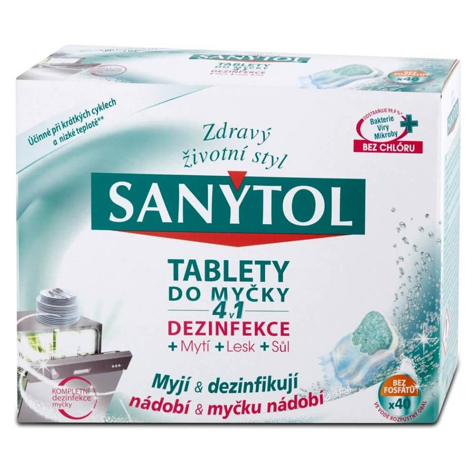 E-shop SANYTOL Tablety do myčky 4v1 s dezinfekcí 40 ks