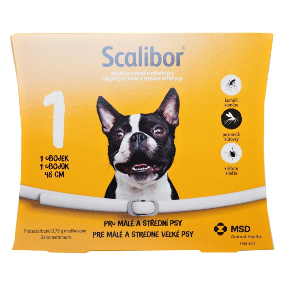 SCALIBOR Antiparazitní obojek pro malé a střední psy 48 cm