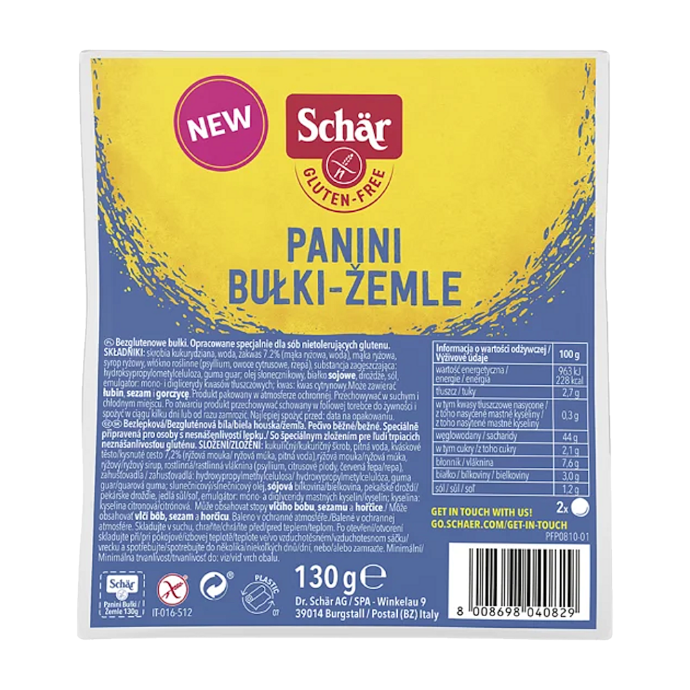 SCHÄR Housky panini kulaté bez lepku 130 g