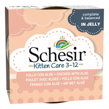 SCHESIR Kitten konzerva pro koťata kuře a aloe 85 g (Konzervy pro kočky)