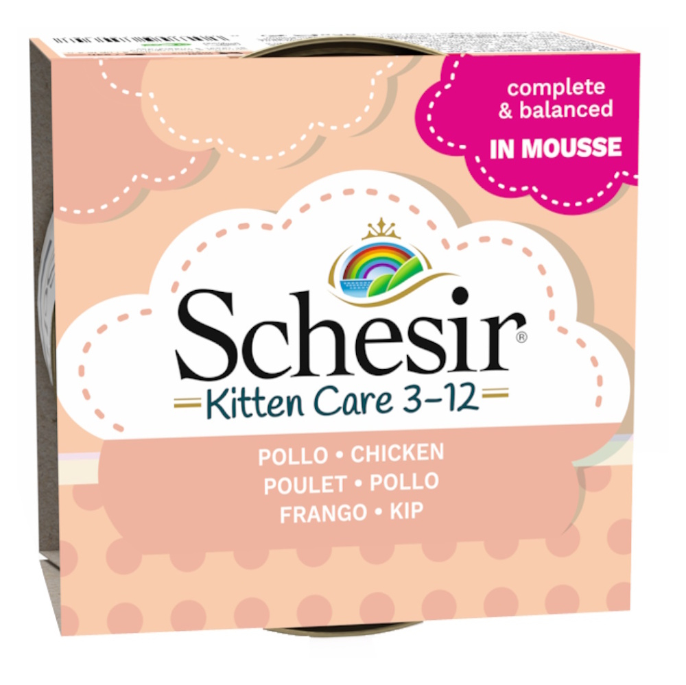 SCHESIR Kitten konzerva pro koťata kuře v pěně 85 g