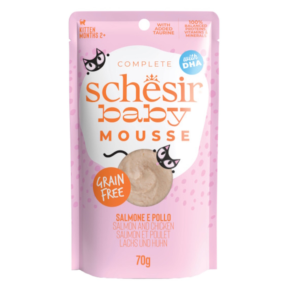 SCHESIR Kitten Lifestage Mousse kapsička pro koťata losos 70 g