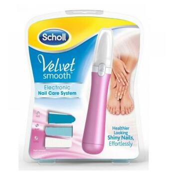 SCHOLL VELVET elektrický pilník na nehty růžový + náhradní hlavice 3 ks