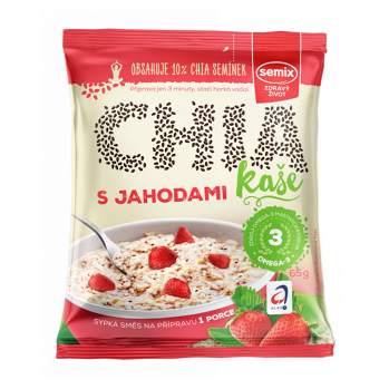 SEMIX Chia kaše s jahodami 65 g (Ovesné kaše) - Přírodní, Lyofilizované, Instantní