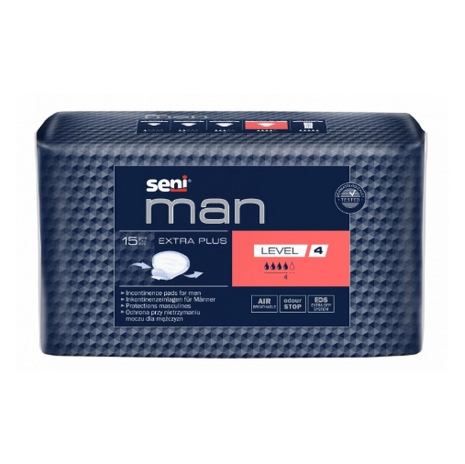 E-shop SENI Man extra plus level 4 inkontinenční vložky pro muže 15 kusů