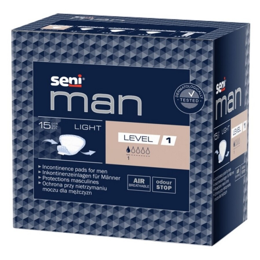 E-shop SENI Man light Level 1 inkontinenční vložky 15 kusů
