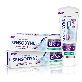 SENSODYNE Clinical Repair Active Clean  zubní pasta 2 x 75 ml (Zubní pasty na citlivé zuby a dásně) - Čistící