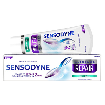 SENSODYNE Clinical Repair Active Clean Zubní pasta 75 ml (Zubní pasty na citlivé zuby a dásně) - Čistící, Bělící