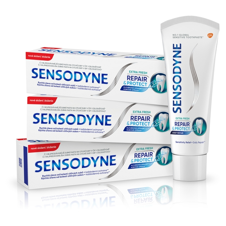 E-shop SENSODYNE Zubní pasta Repair&Protect Extra Fresh s fluoridem 3 x 75 ml