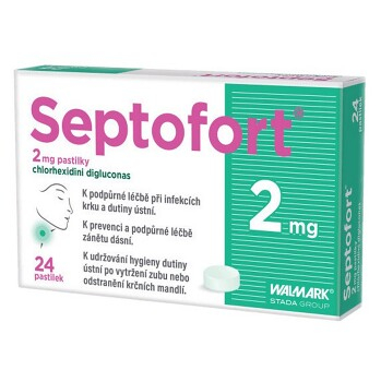 SEPTOFORT 2mg 24 pastilek (Bolest v krku) - Jednosložkové