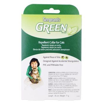 SERGEANT´S Green repelentní obojek pro kočky 35 cm 1 kus (Obojky proti klíšťatům a blechám pro kočky) - Přírodní