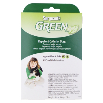 SERGEANT´S Green repelentní obojek pro psy 60 cm (Obojky proti klíšťatům a blechám pro psy) - Přírodní