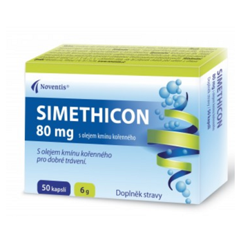 NOVENTIS Simethicon 80 mg s olejem kmínu kořenného 50 kapslí