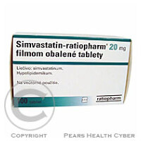 SIMVASTATIN-RATIOPHARM 20 MG  100X20MG Potahované tablety