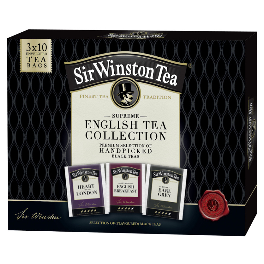E-shop SIR WINSTON Kolekce černých čajů 3 x 10 sáčků