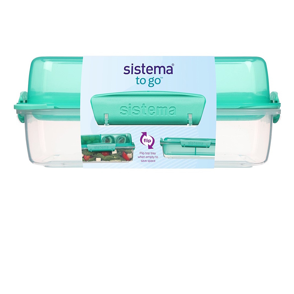 Sistema Dělený svačinový box To Go LunchStack Rectangle 1,8 l, zelená