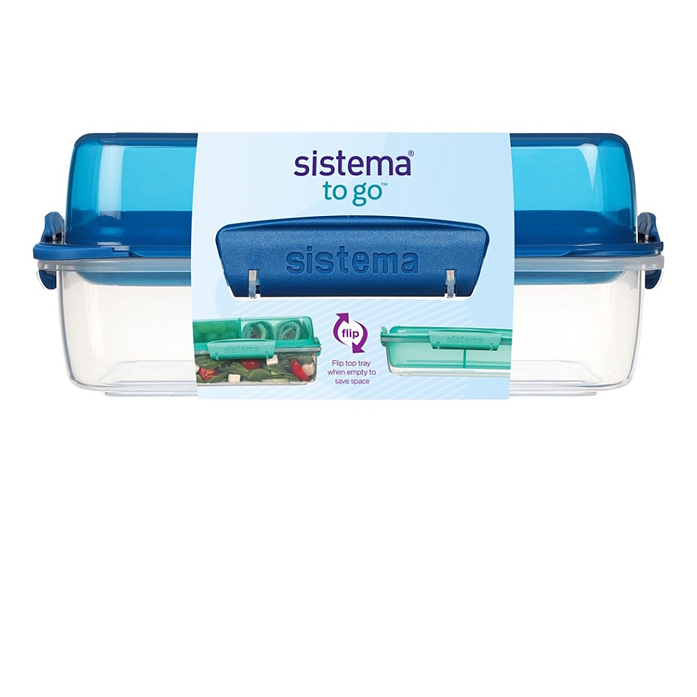 Sistema Dělený svačinový box To Go LunchStack Rectangle 1,8 l, modrá