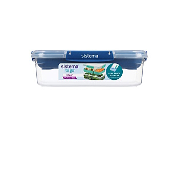 SISTEMA To Go/Stax krabička 2,2 l modrá (Boxy na jídlo) - S přihrádkami