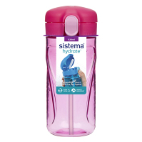 SISTEMA Láhev Quick Flip Top s brčkem růžová 520 ml