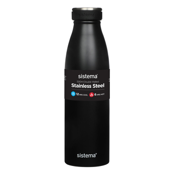 SISTEMA Hydrate Termoláhev Stainless Steel černá 500 ml (Outdoor termosky a termohrnky)