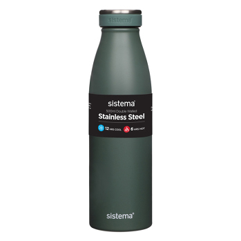 SISTEMA Hydrate Termoláhev Stainless Steel tmavě zelená 500 ml (Outdoor termosky a termohrnky)
