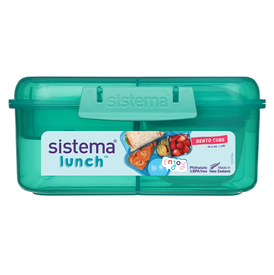 SISTEMA Lunch Krabička 3 komory,2 tácky, kelímek zelená 1,25 l