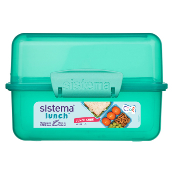 SISTEMA Lunch Krabička na oběd s 2 oddíly zelená 1,4 l (Boxy na jídlo)