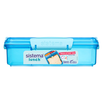 SISTEMA LUNCH Krabička na svačinu s 2 přihrádkami modrá 975 ml (Boxy na jídlo)