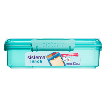 SISTEMA LUNCH Krabička na svačinu s 2 přihrádkami zelená 975 ml (Boxy na jídlo)