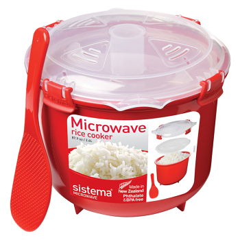 SISTEMA Microwave Rýžovar červený 2,6 l (Potravinové krabičky)