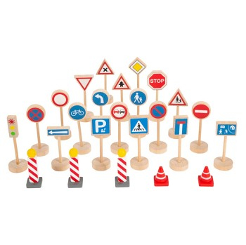 SMALL FOOT Dopravní značky sada 25 dílů (Dřevěné hračky)