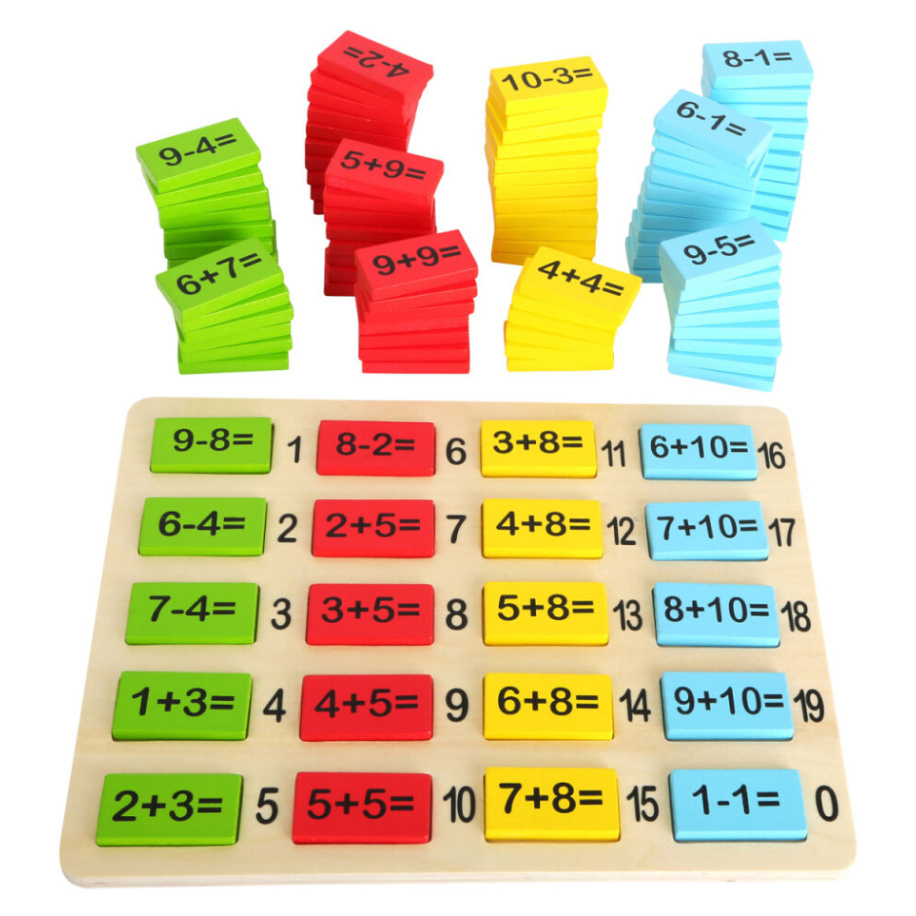 E-shop SMALL FOOT Dřevěná barevná matematická tabulka součty