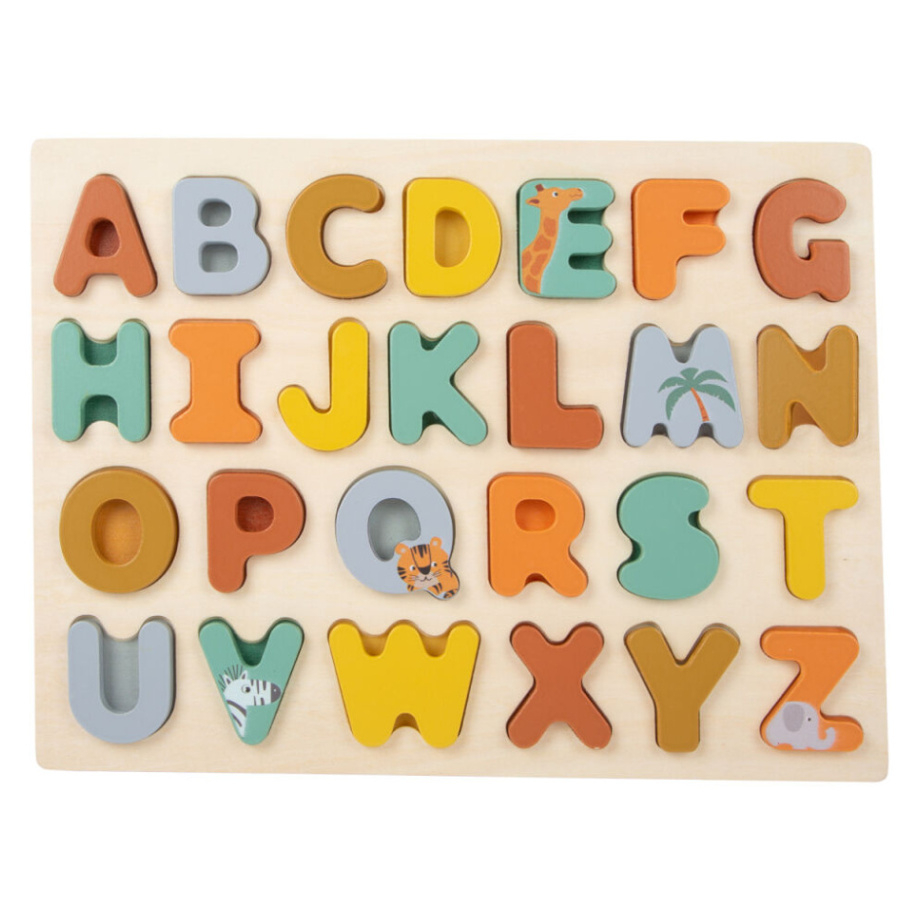 Levně SMALL FOOT Vkládací puzzle Safari abeceda