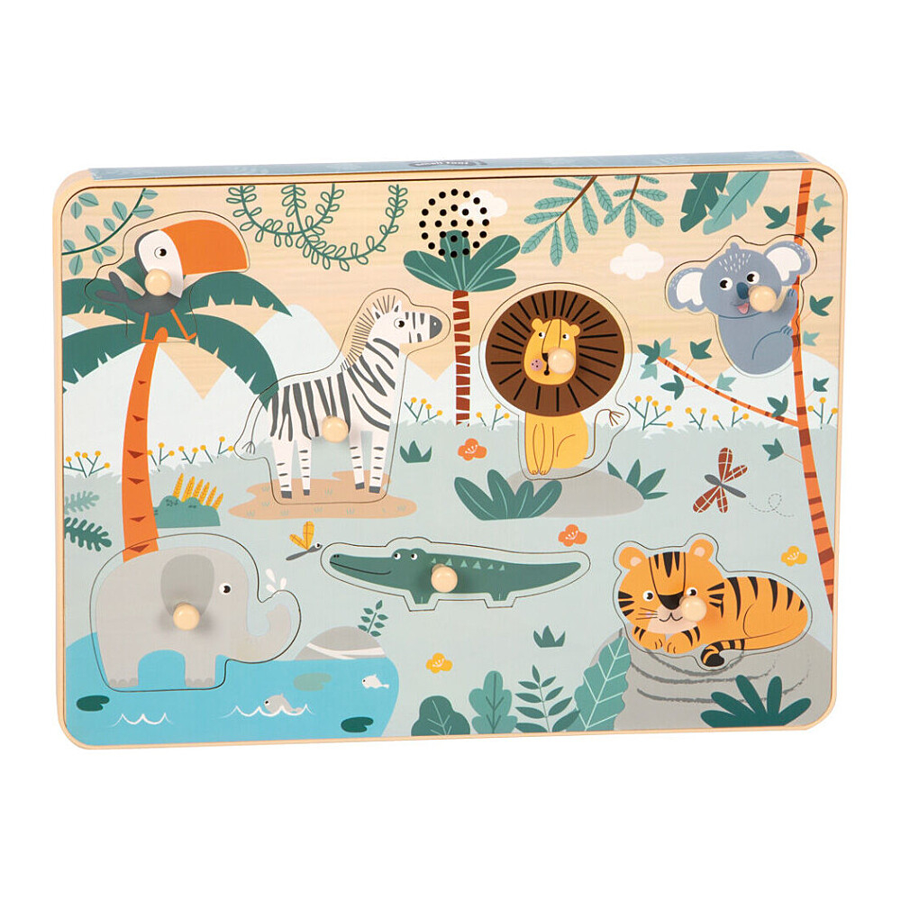 SMALL FOOT Vkládací puzzle se zvukem safari 8 kusů
