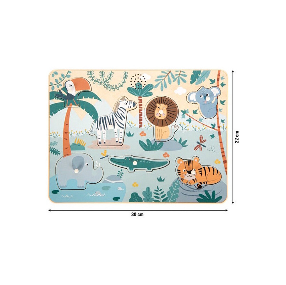 small foot Vkládací puzzle se zvukem Safari